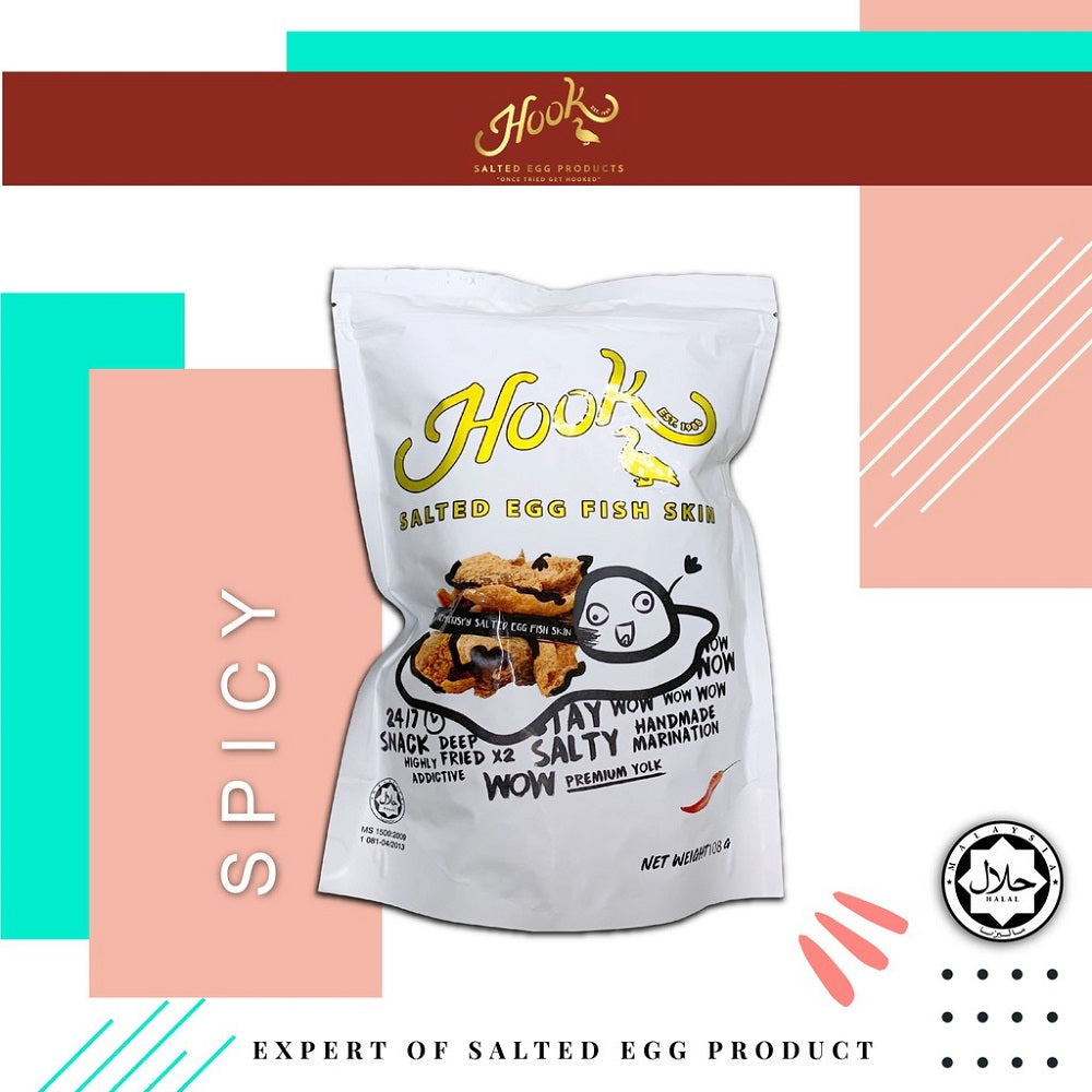 Hook Salted Egg Fish Skin-Fun Pack-Spicy-108g