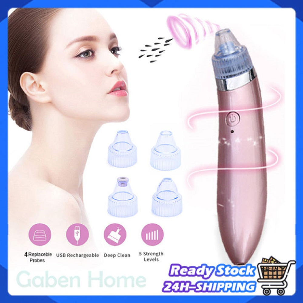 Blackhead Suction Facial Skin Care 4 In 1 Acne Extractor Portable USB Cable Pore Deep Cleaning Tool