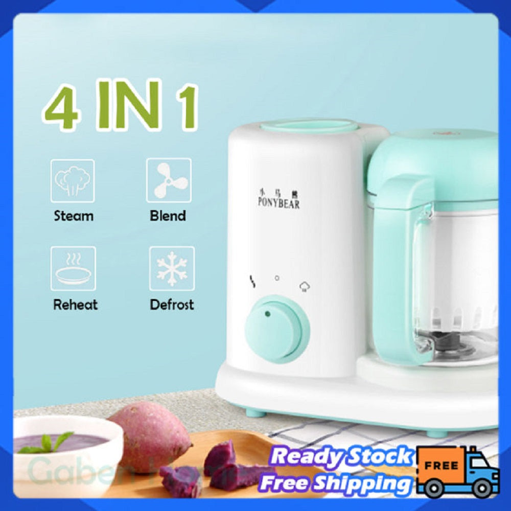 Mini Baby Food Mixer Multi-function 4-In-1 Cooking Processor Infant Fruit Vegetable Mixing Maker