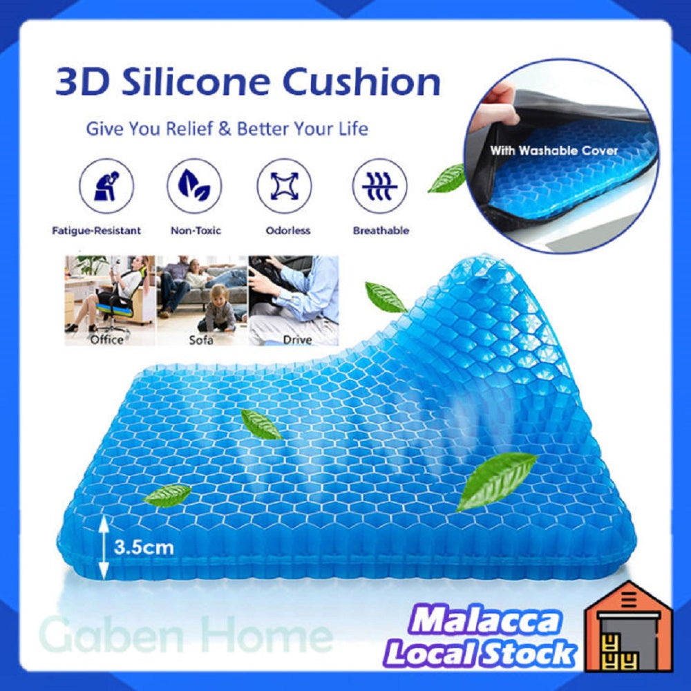 Silicone Cushion Office Seat 3D Cooling Car Soft Honeycomb Sitting Sofa TPE Silicone Ice Cushion Grid Egg Sitter Gel Flex Sofa Seat Home Chair