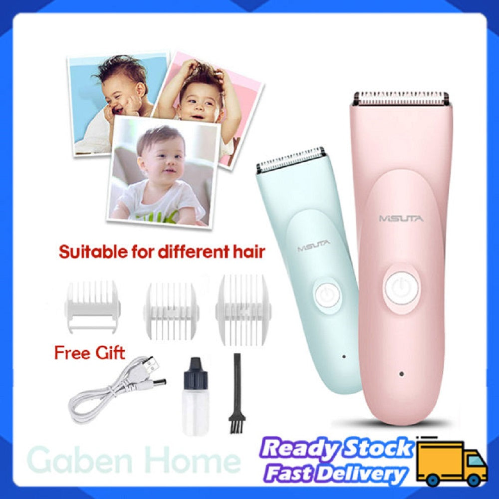 Misuta Electric Baby Hair Clipper Quiet Design Waterproof Wet And Dry Healthcare Infant Haircult