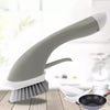 Migecon New Handheld Kitchen Cleaning Brush with Soap Container Dispenser, Washing Brush for Dish, Bowl, Pan, Pot, WIndows, Floor