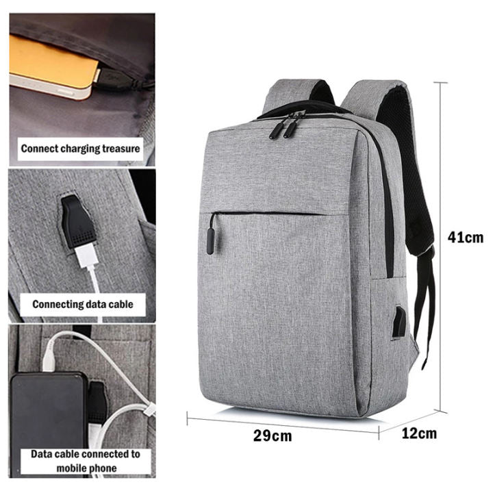 Business Backpack 15.6 Inch Laptop Computer Bag Multi Functional USB Charging Port Travel Unisex Casual School Bag