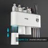 Automatic Toothbrush Holder Bathroom Storage Rack Magnetic Squeeze Toothpaste Dispenser Mouthwash Cup