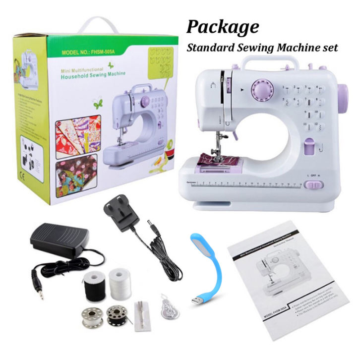 Mini Sewing Machine Electric 12 Modes Speed Adjustment 505A PRO Upgraded Cordless With LED Light Sewing Machine