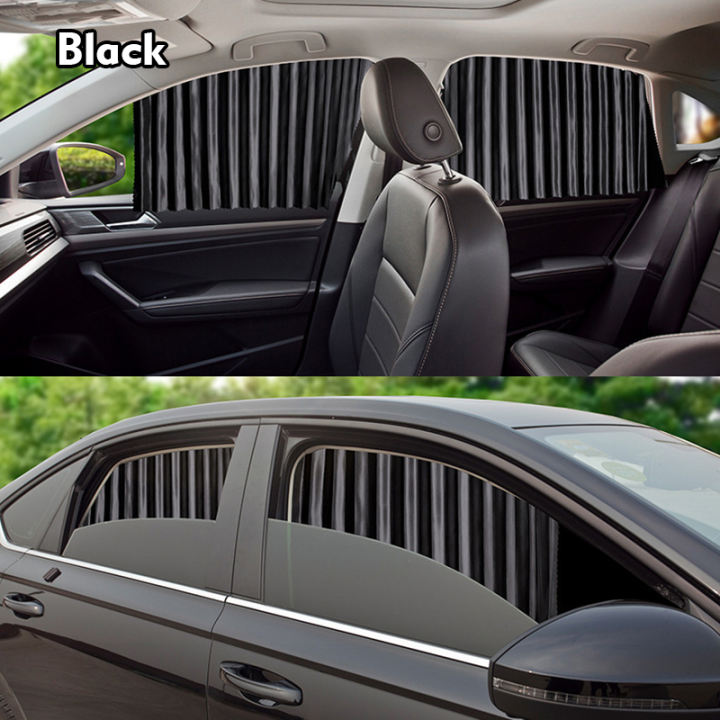4 Pcs Car Curtain Sun Shade Magnetic Extension Track Sunlight UV Protection Adjustable Shade Curtain