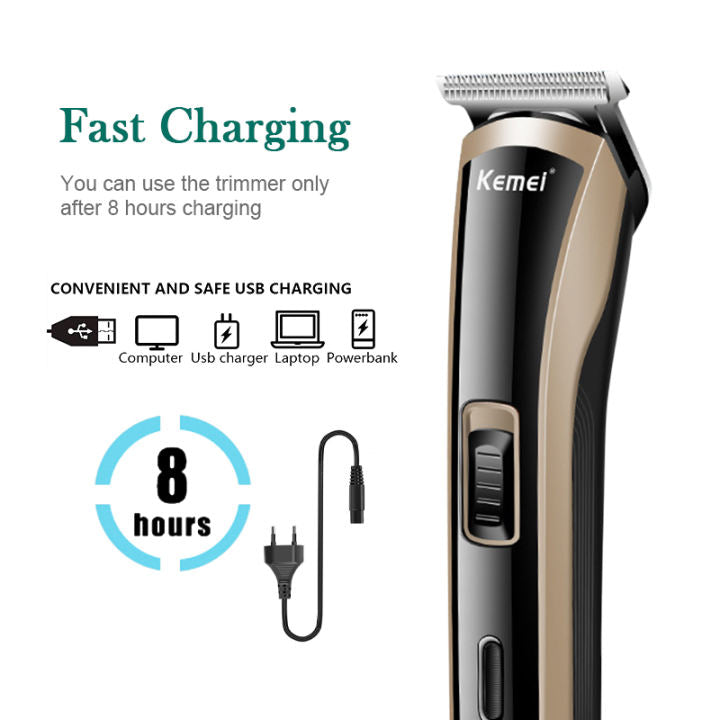 KM-418 Electric Hair Clipper Power Men Waterproof Rechargable With 3 Guide Combs Handhold Trimmer