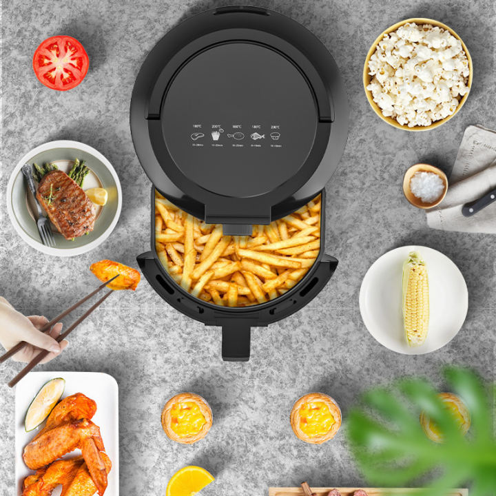 4.5L Air Fryer Electronic Big-capacity Deep Fryer Timer Temperature Control Smoke-free Fries Kitchen Healthy Food Cooker Low Fat Oil Free Chicken Grilling Fryer Oven