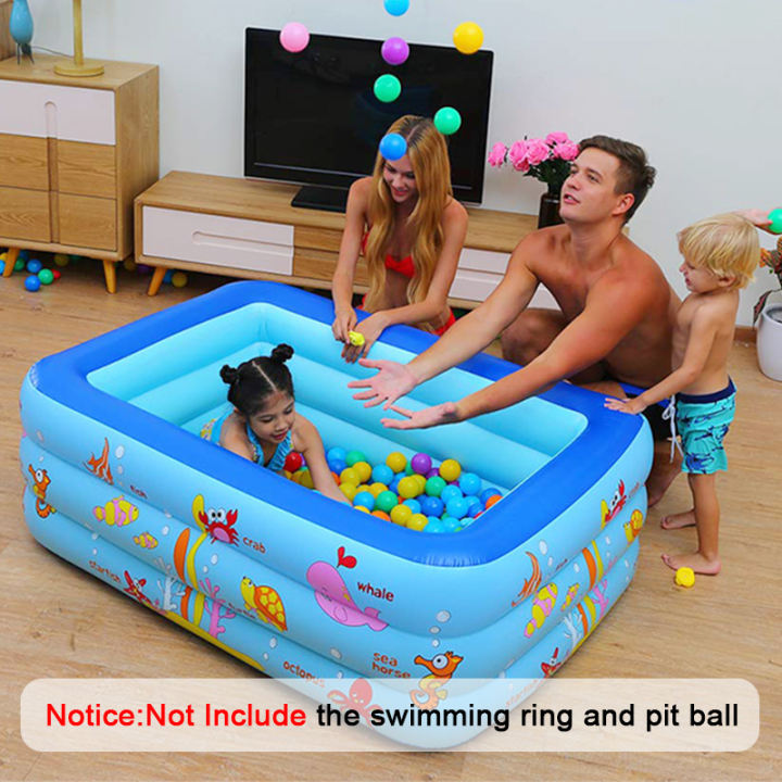 Kids Swimming Pool 1.2M/2.1M Inflatable Cartoon Printed Hot Summer Bath Pool Home Swimming Outdoor Bathtub Pool