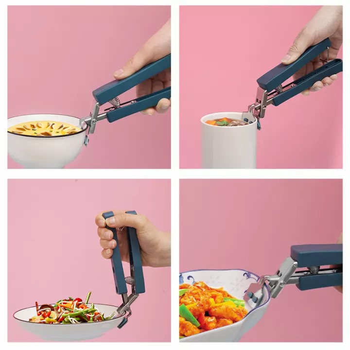Migecon Stainless Steel Anti-scalding Bowl Plate Pot Clamp Food Clip Non-slip Silicone Handle Baking Tools