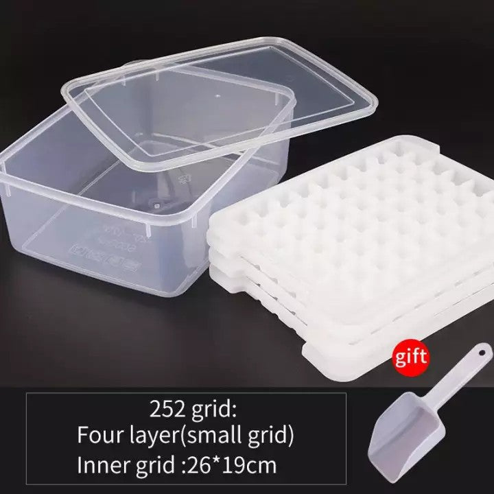 Migecon Ice Cube Mold PP Food Grade DIY Square Shape Ice Cube Tray Maker for Home Kitchen