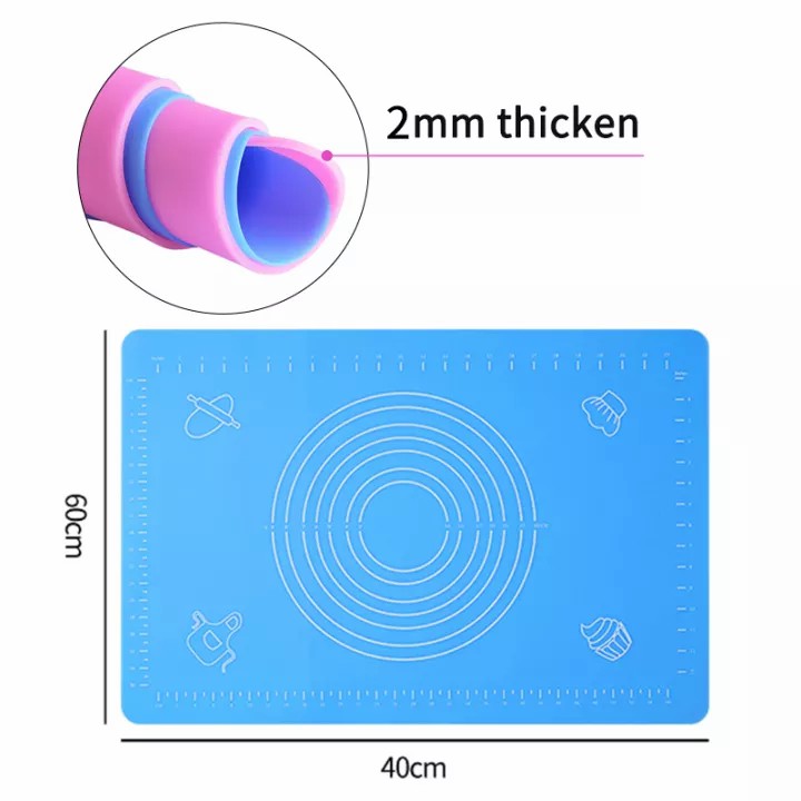Migecon 60*40 cm Upgrade Nonstick Silicone Dough Mat Kneading Pad Anti-overflow High Temperature Resistance Baking Tools & Accessories Rolling Dough Cake Pastry with Scale