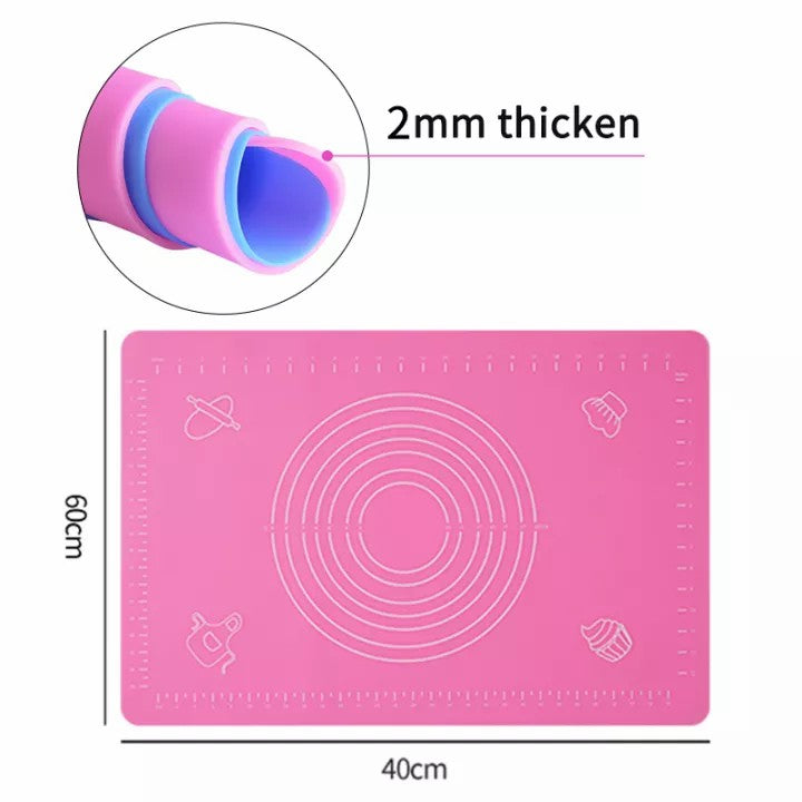 Migecon 60*40 cm Upgrade Nonstick Silicone Dough Mat Kneading Pad Anti-overflow High Temperature Resistance Baking Tools & Accessories Rolling Dough Cake Pastry with Scale