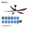 Rezo Venzo 46"/56" Matteblack/darkwood Dc Motor 12speed Remote Control Led Ceiling Fan