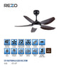 Rezo Aster 42" 12 Speed 5 ABS Blade 24W 3 Color LED DC Motor Baby Fan