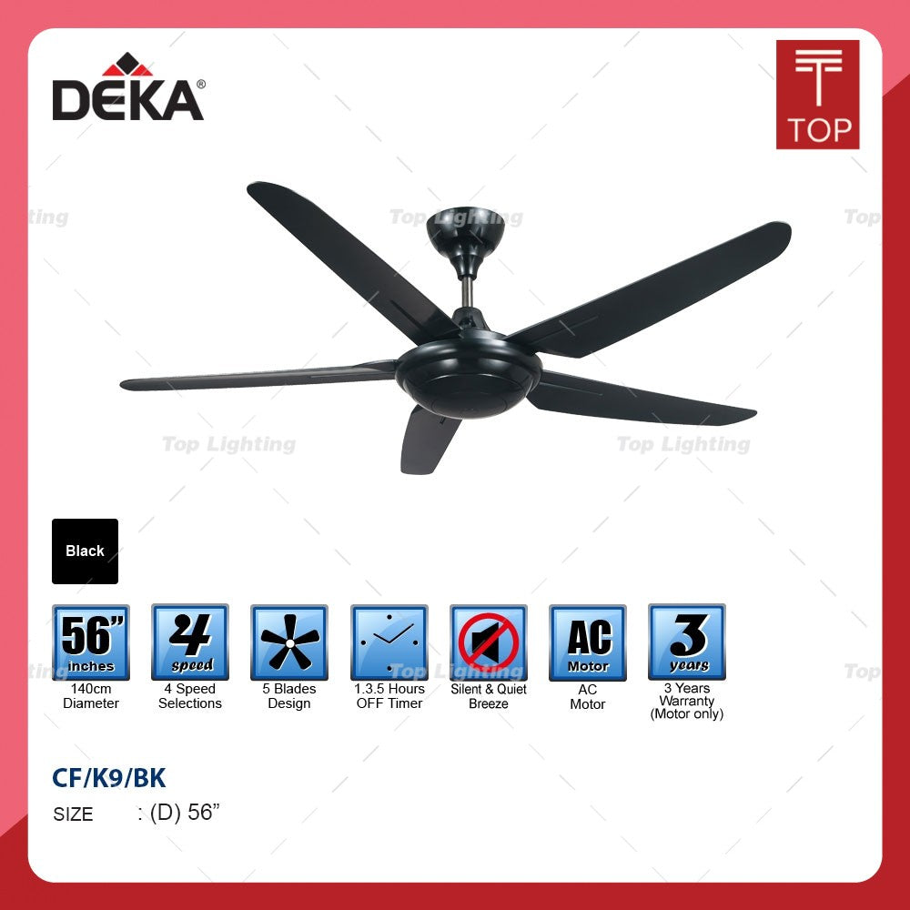 Deka Kronos K9 56" 4 Speed Remote Control Ceiling Fan