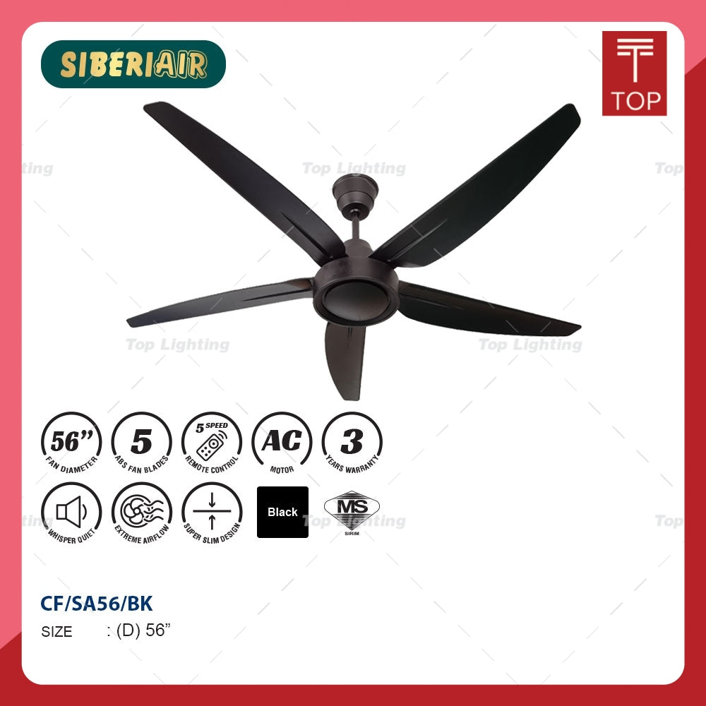 Siberiair SA56 56" 5 Speed 5 ABS Blade Remote Control Ceiling Fan
