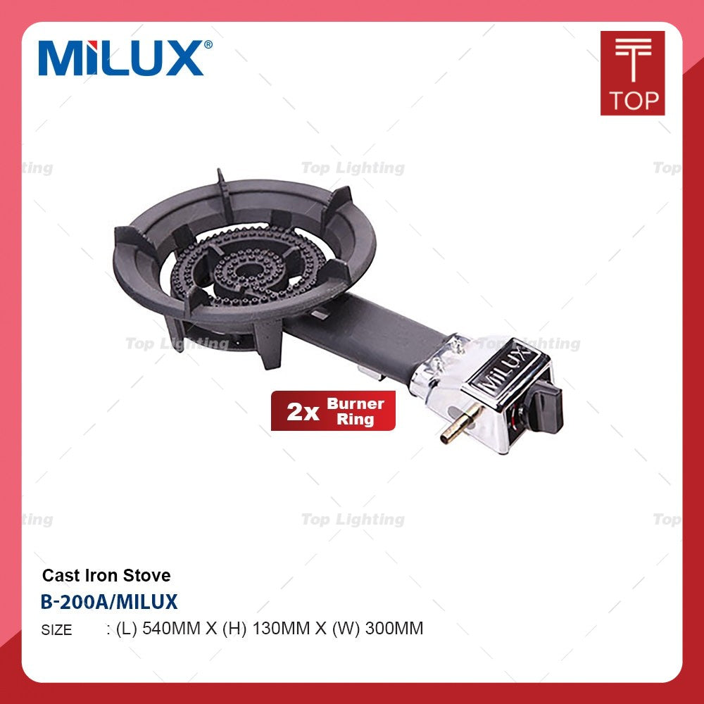 Milux B-200A Cast Iron Gas Stove