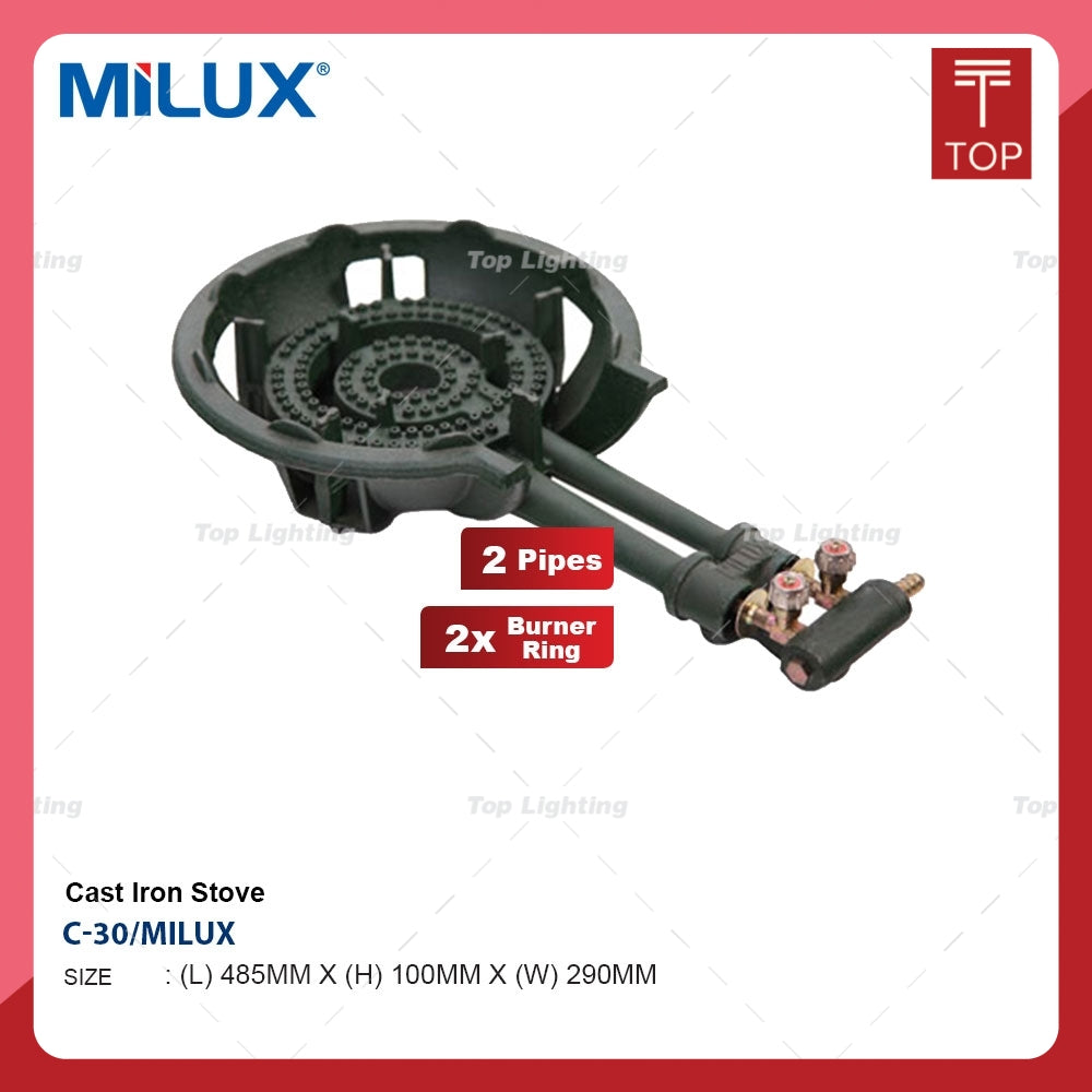 Milux C-30 Low Pressure Cast Iron Stove