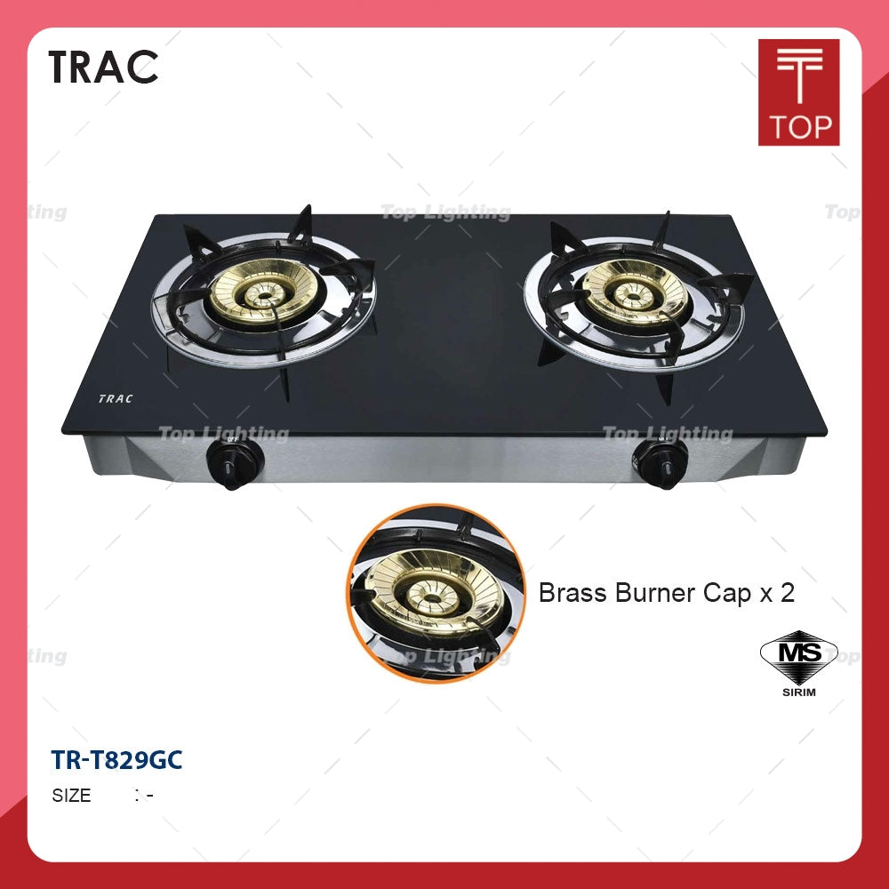 TRAC T829GC Tempered Glass Table Top Gas Cooker