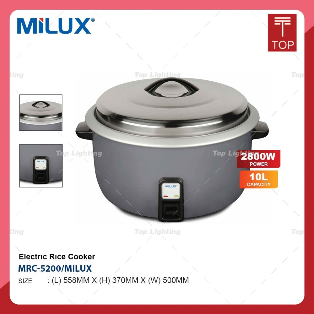 Milux MRC-5200 10L 2800W Commercial Electric Rice Cooker