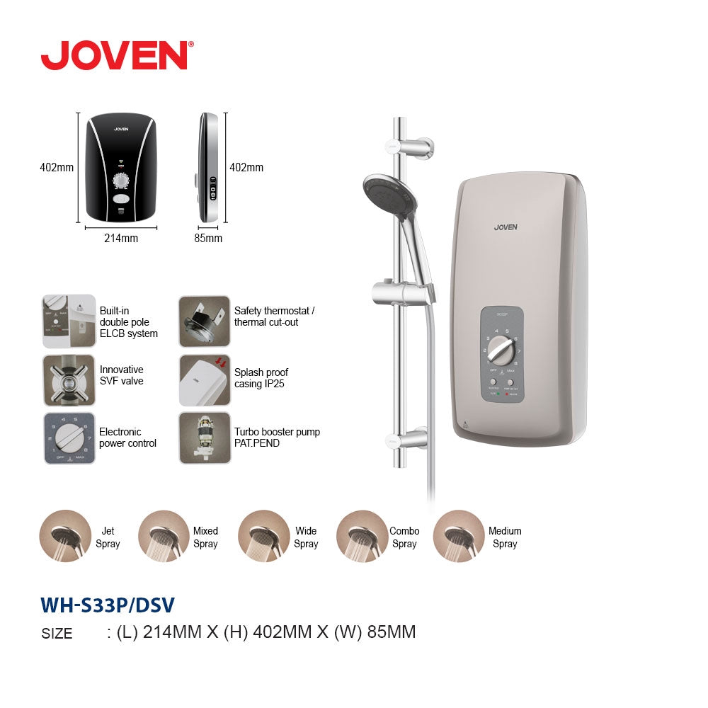 Joven SC33M/SC33P [Non Pump][AC Pump] Instant Water Heater