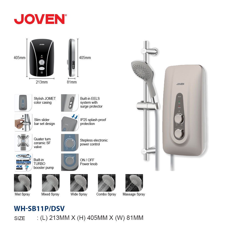 Joven SB11E/SB11E-RS/SB11P/SB11P-RS [NON PUMP] Instant Water Heater
