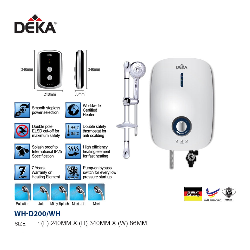 Deka D200 DC-pump White Instant Water Heater