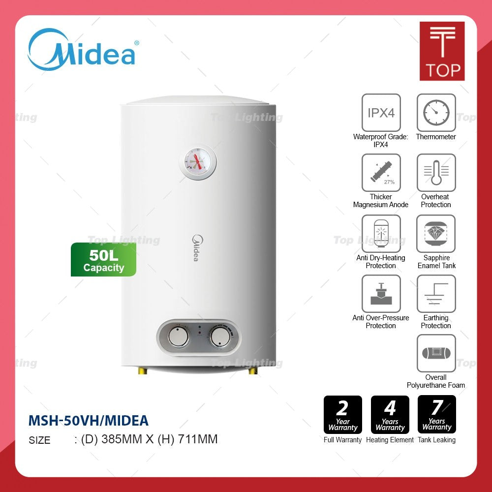 Midea MSH-50VH 50L Horizontal/vertical 2in1 Storage Water Heater
