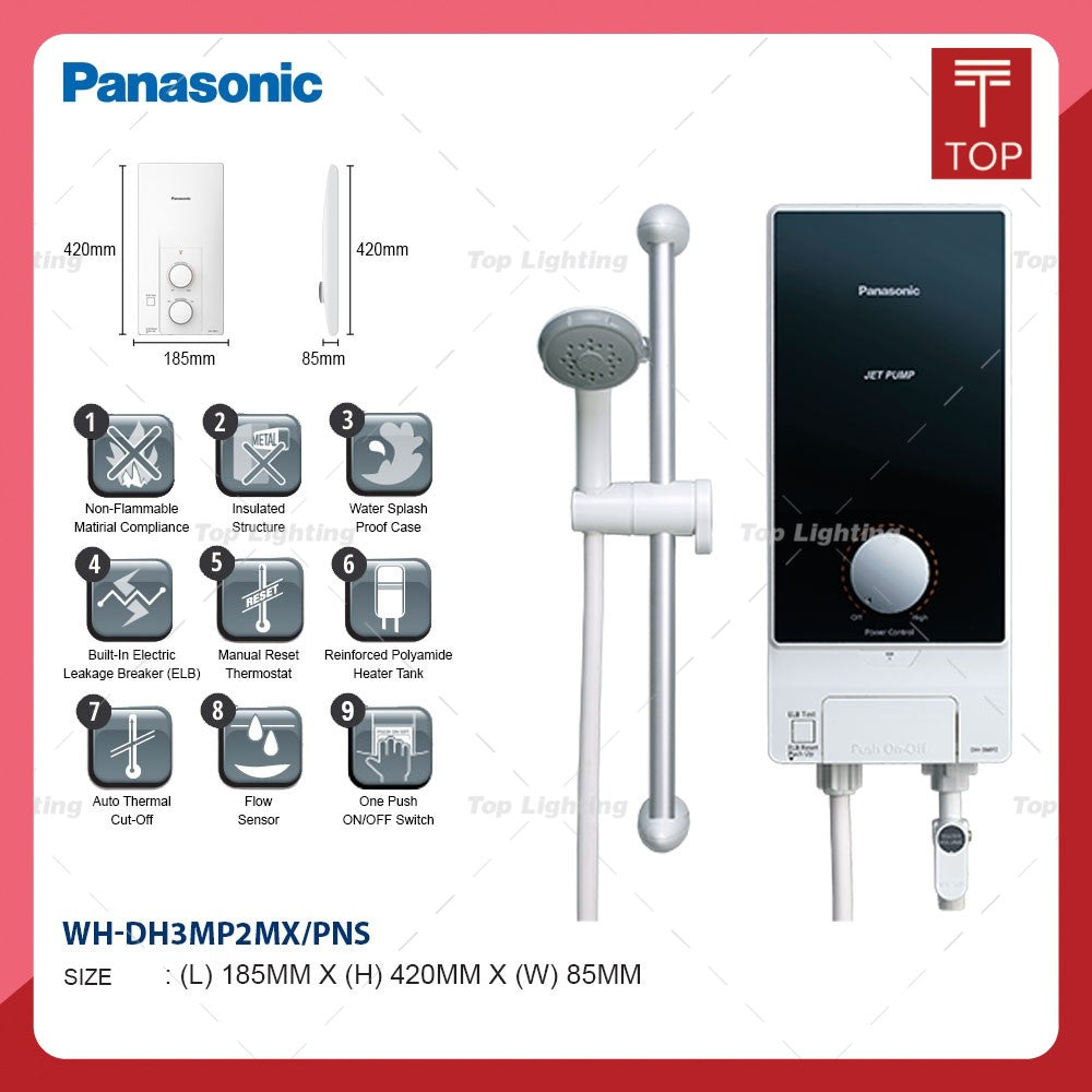 Panasonic DH-3MP1/DH-3MP2 White/black Dc Pump Instant Water Heater