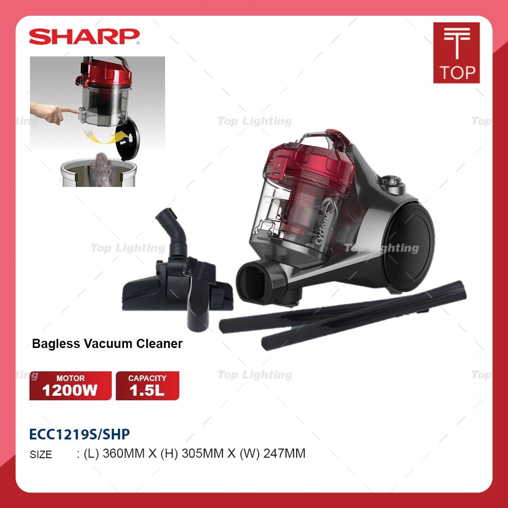 Sharp ECC1219S 1200W Vortix Cyclone Bagless Vacuum Cleaner